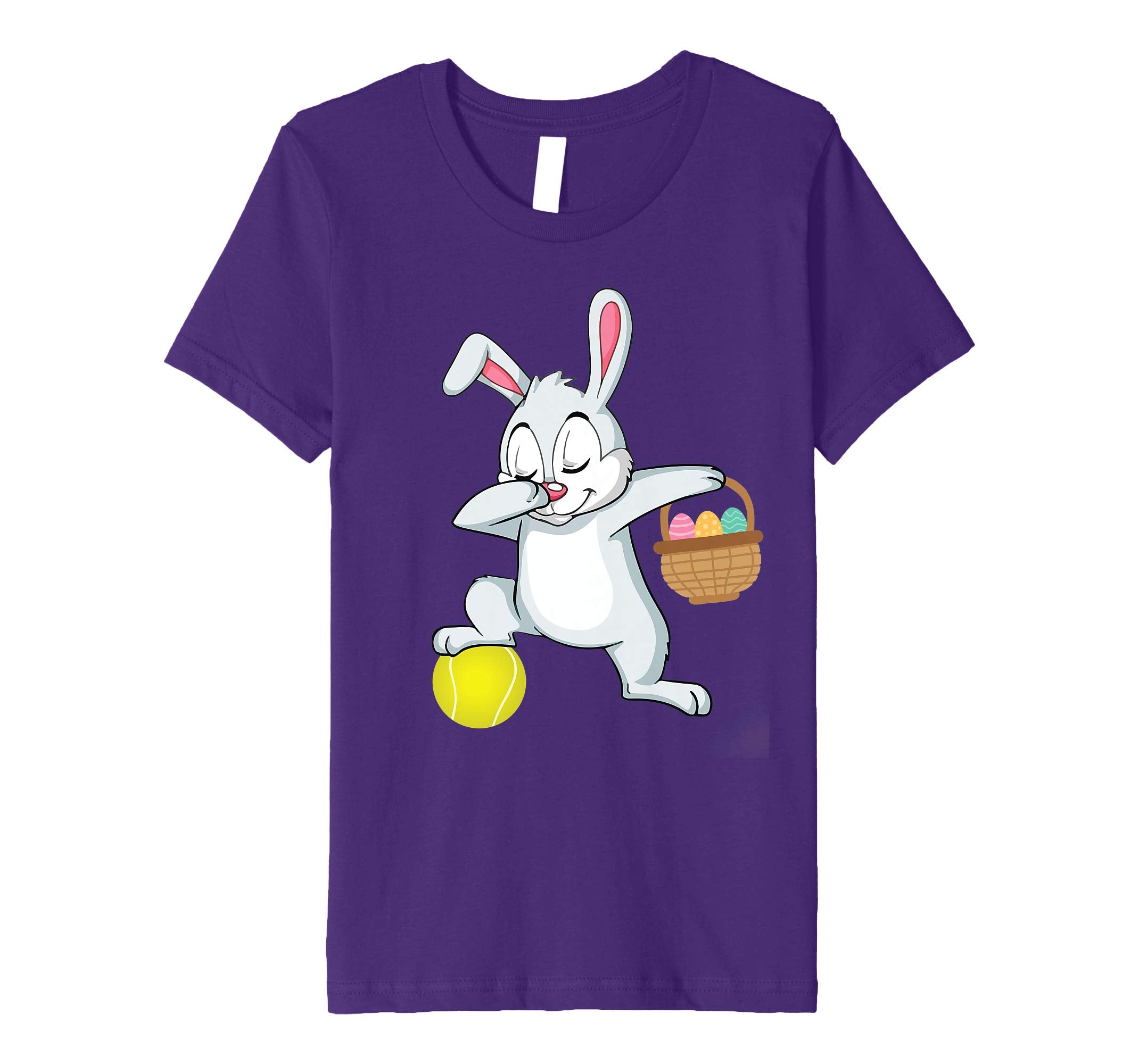 Bunny Rabbit With Easter Eggs Dabbing Playing Tennis Shirt