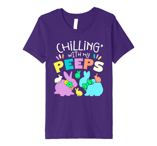 Chillin With My Peeps Happy Easter Kids Boys Girls T Shirt
