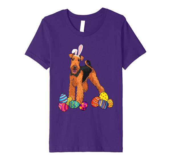 Airedale Terrier Bunny Ear With Egg Easter Easter Day Shirt