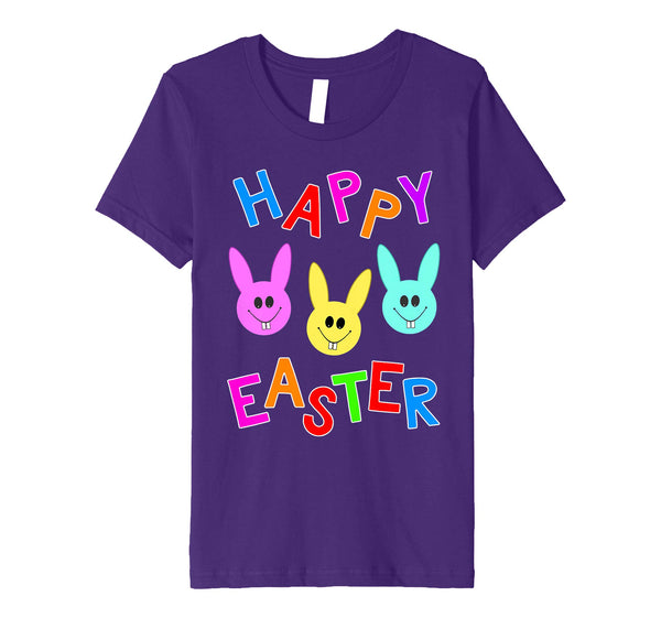 Happy Easter T shirt Cute Bunnies Colorful Bunny Boys Girls