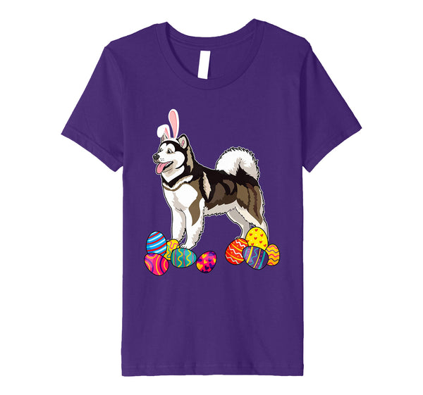 Alaskan Malamute Bunny Ear With Egg Easter Easter Day Shirt