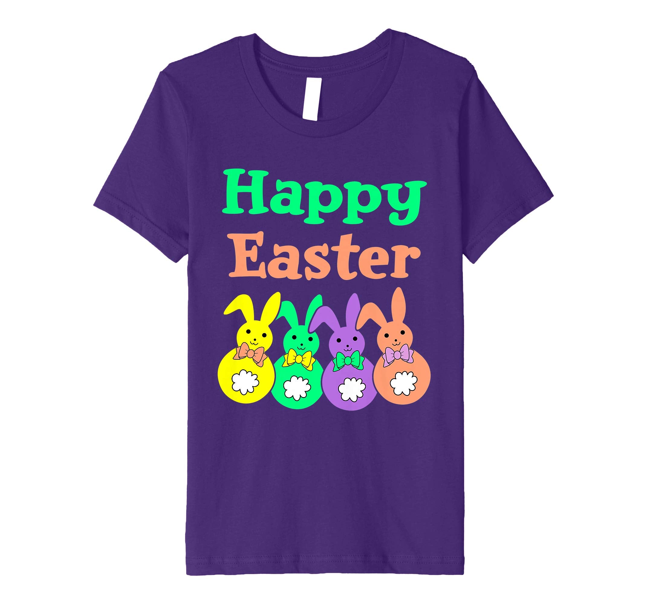 Happy Easter Egg Hunt Bunnies Bow Boys Girls Kids T Shirt