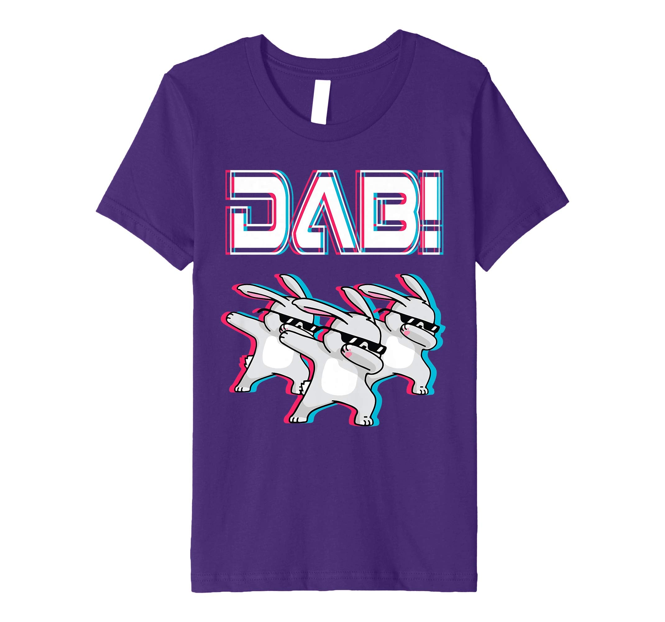Vintage Three Bunny Dabbing Dancing Happy Easter Shirt DAB