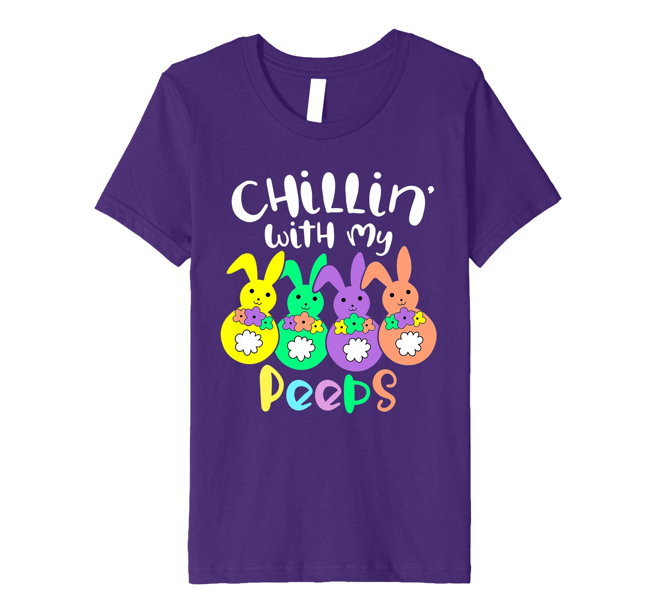 Chillin With My Peeps Happy Easter Kids Boys Girls T Shirt