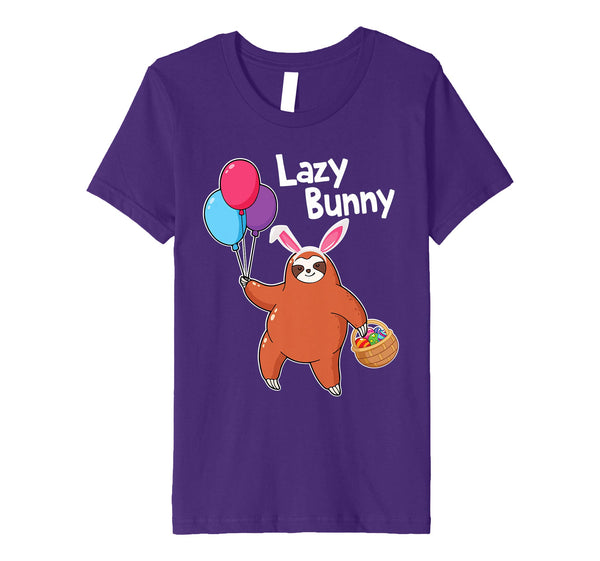 Sloth Playing Balloons Easter Eggs Happy Shirt Lazy Bunny