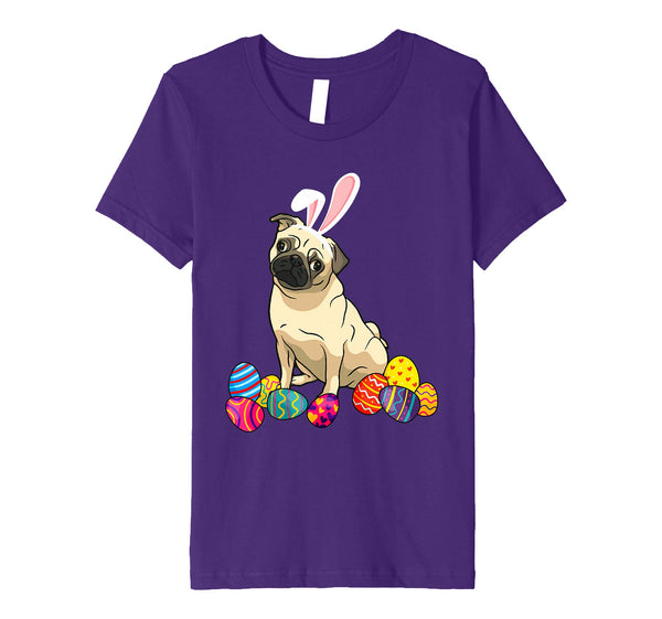 Pug Bunny Ear With Egg Easter Easter Day Shirt