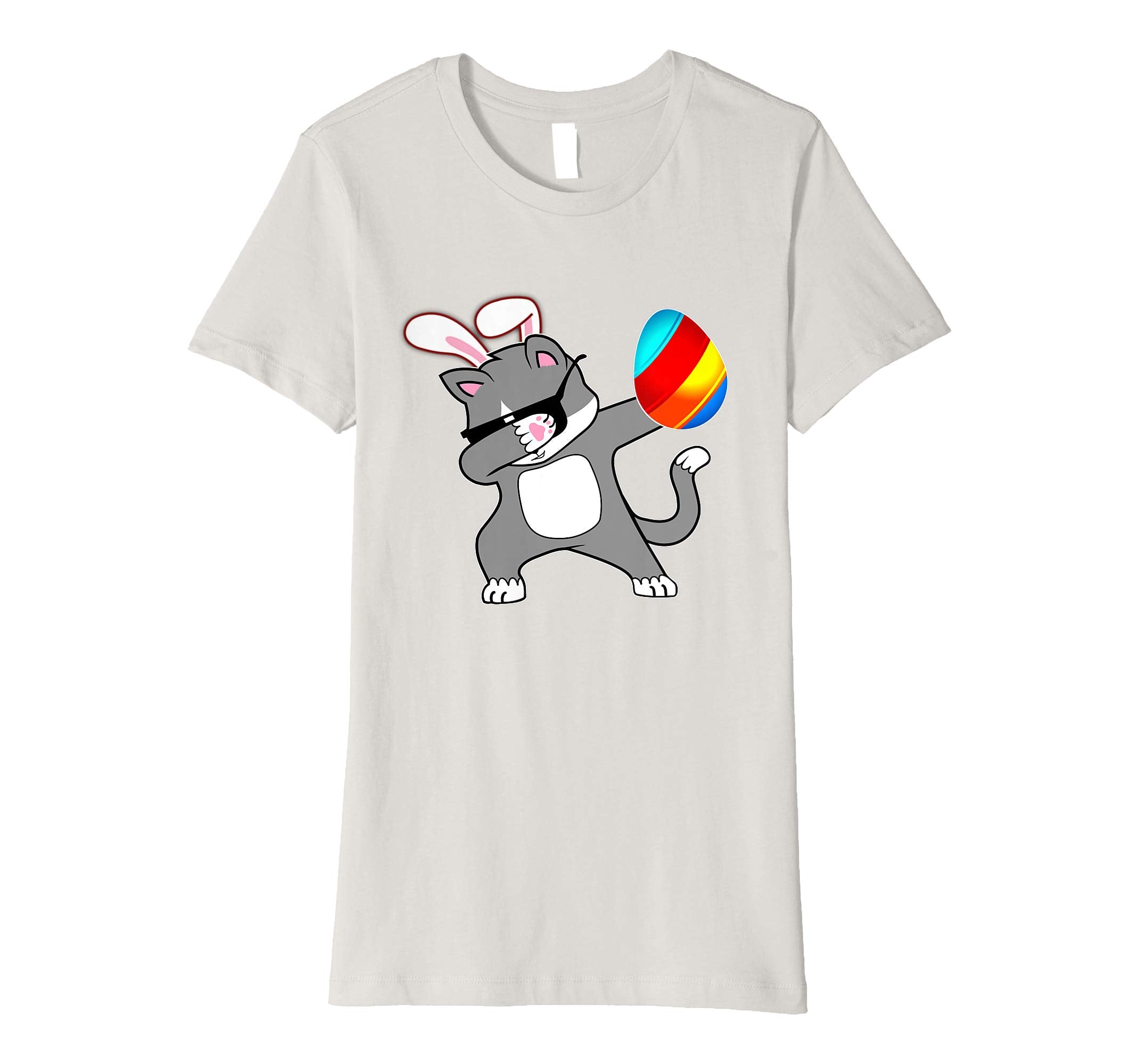 Easter Bunny Dabbing Kitty Cat Tshirt Egg Ears Animal Gift