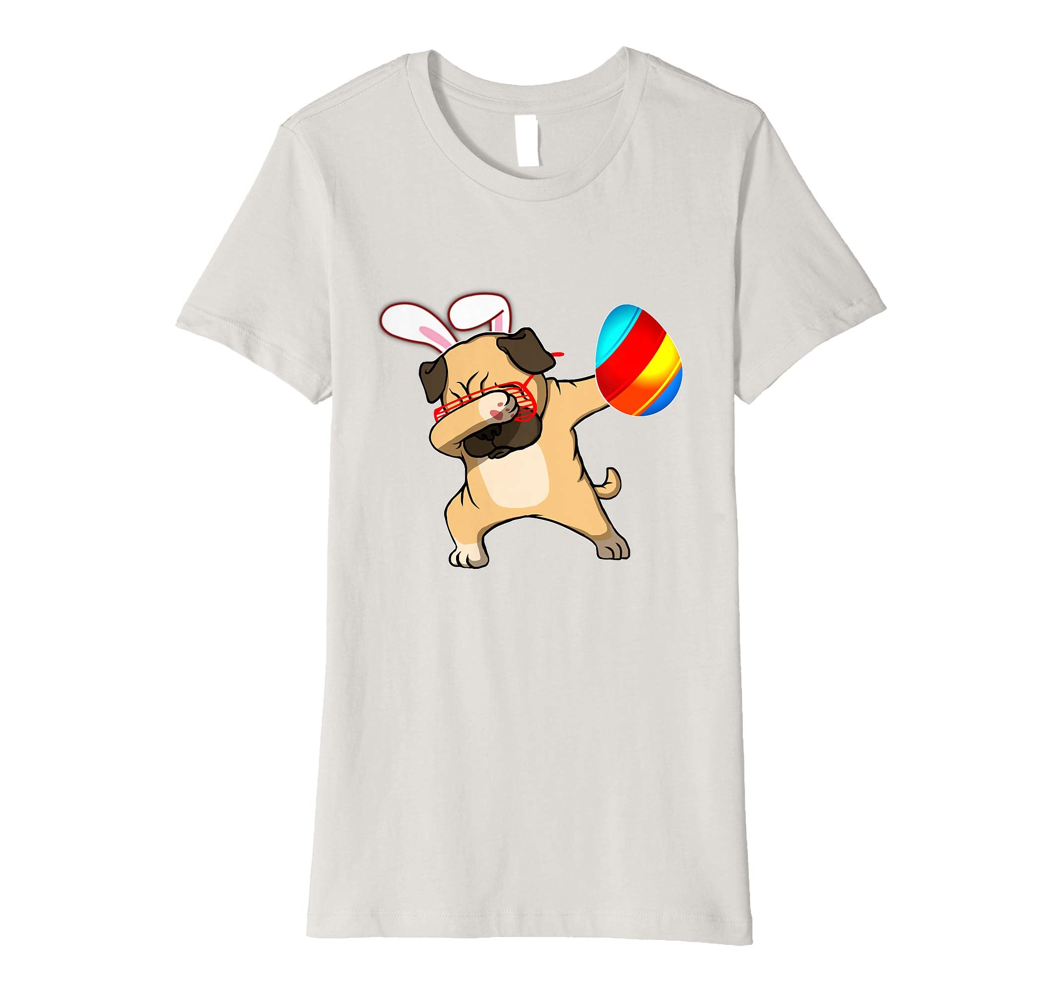 Easter Bunny Dabbing Pug Dog Tshirt Egg Ears Animal Gift