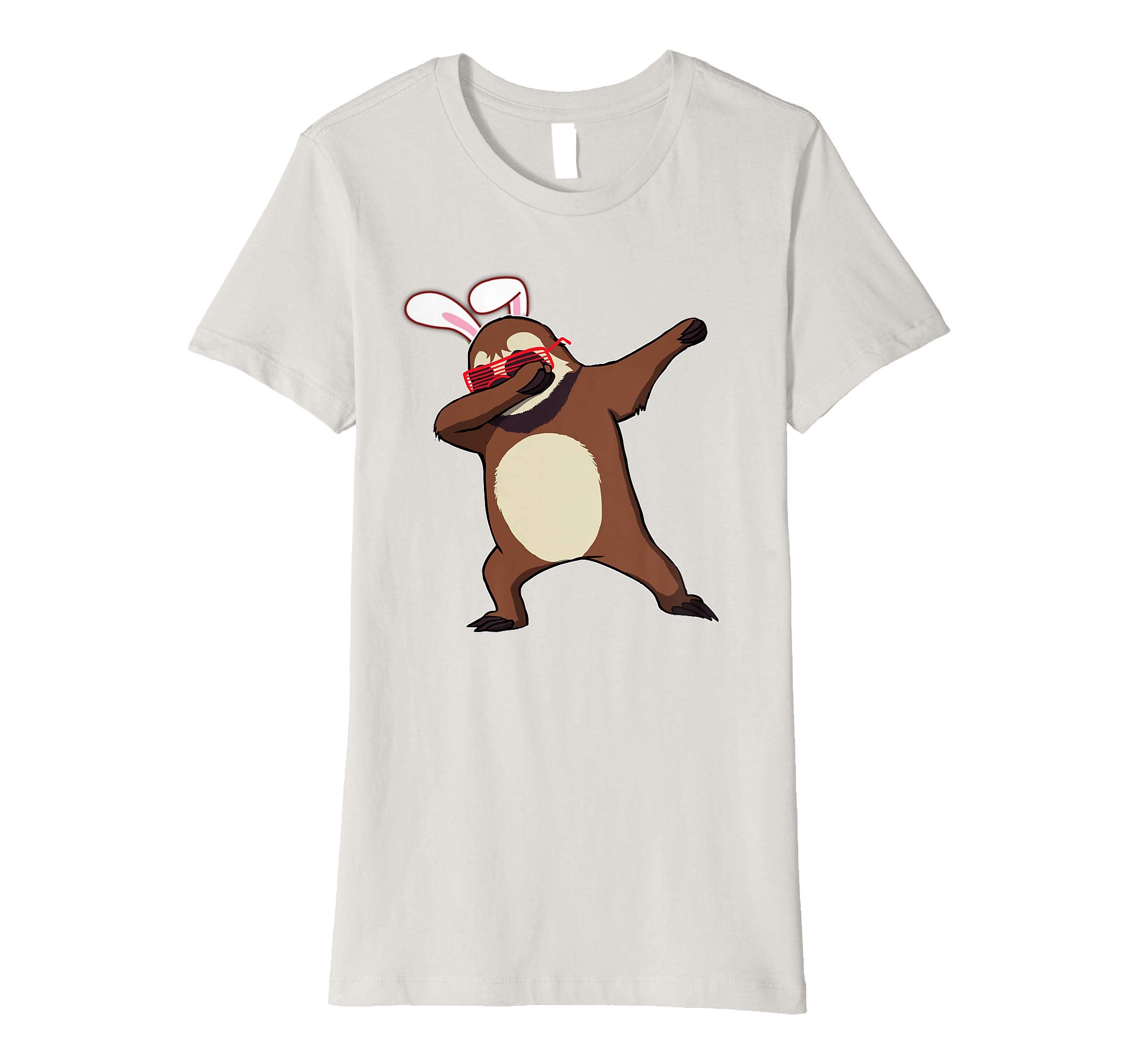 Easter Bunny Dabbing Sloth Tshirt Rabbit Ears Animal Gift