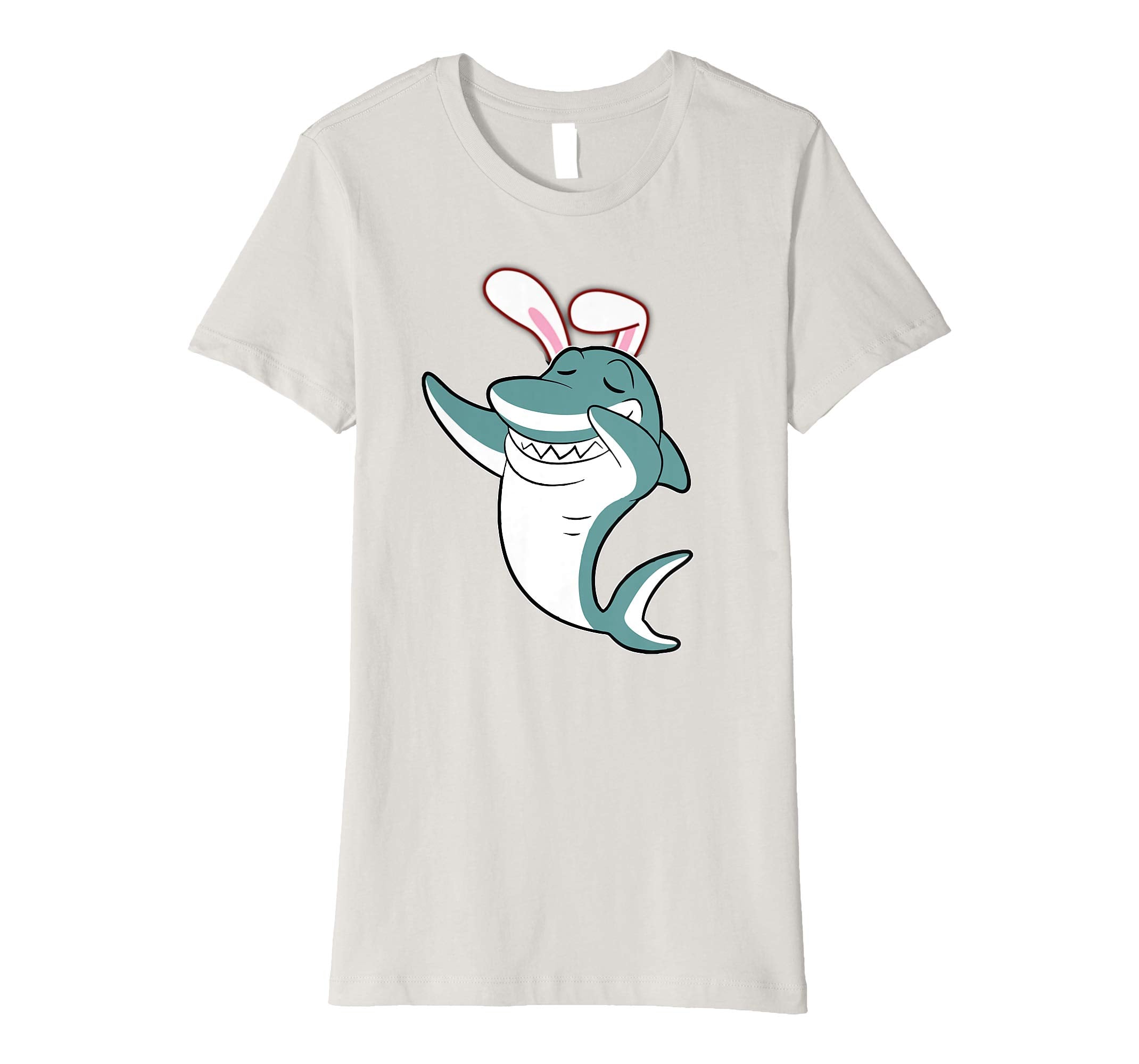 Easter Bunny Dabbing Shark Tshirt Rabbit Ears Animal Gift