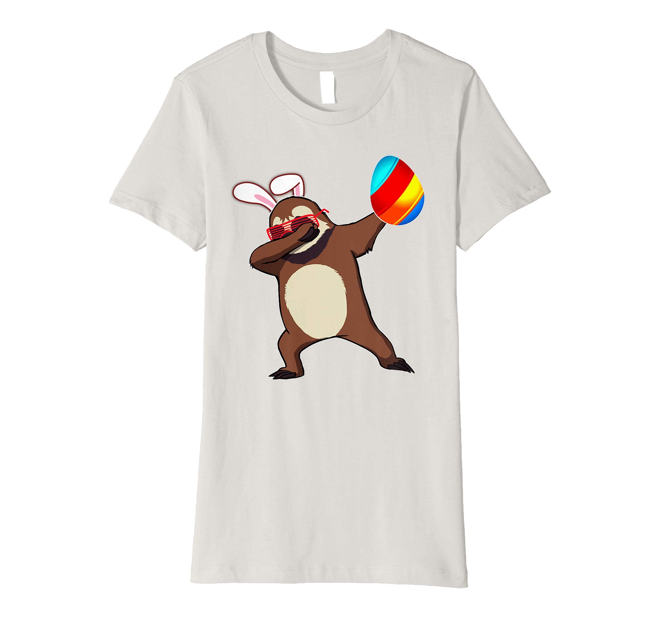 Easter Bunny Dabbing Sloth Tshirt Egg Ears Animal Gift