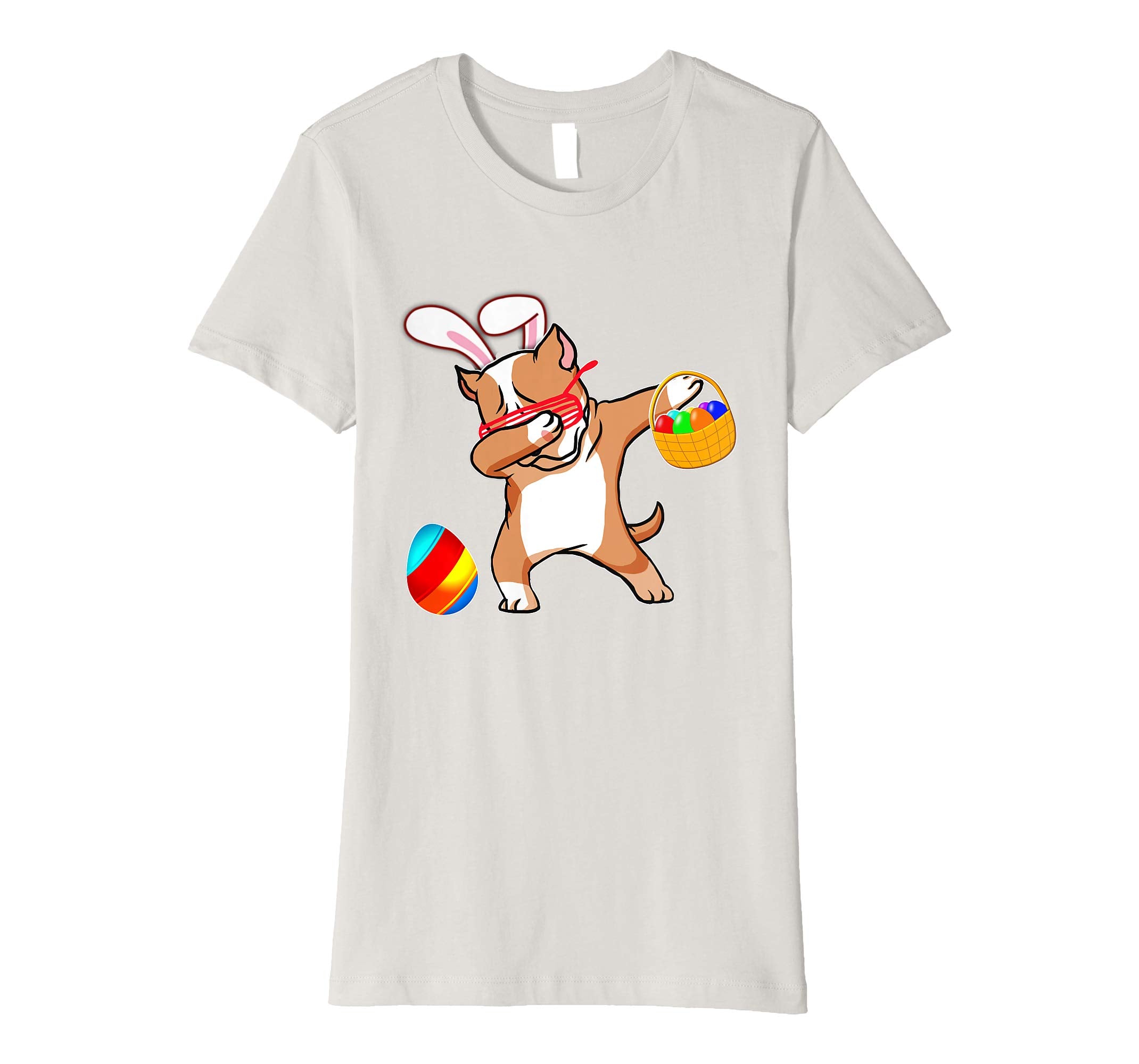 Easter Bunny Dabbing Pitbull Dog Tshirt Easter Egg Basket