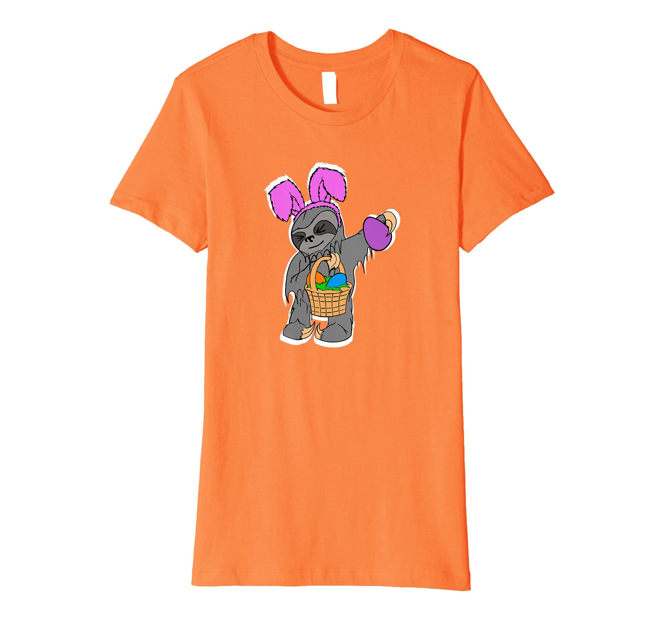 Womens Funny Sloth Bunny Shirt Cute Easter Basket Gift Idea