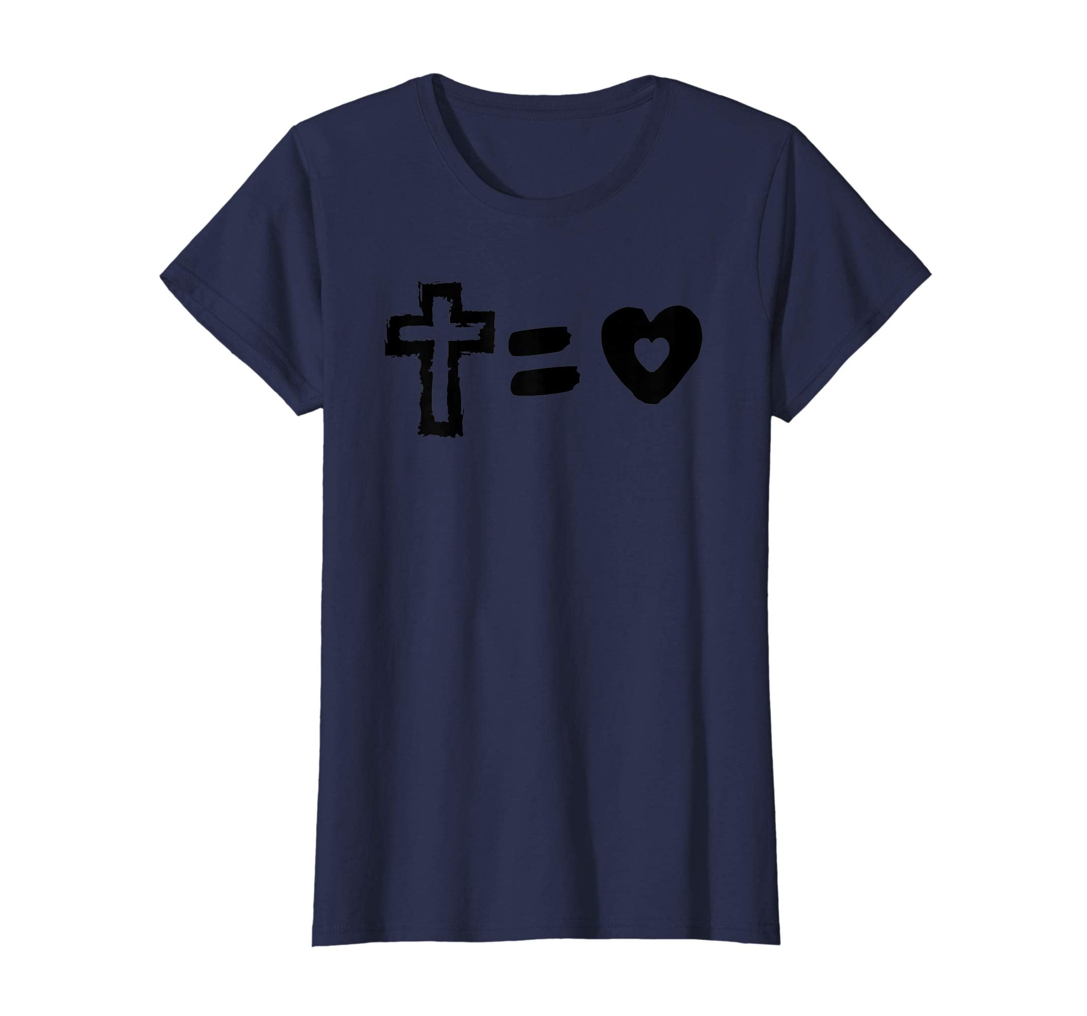 Cross Equals Love Heart Funny Jesus Christian Easter T Shirt