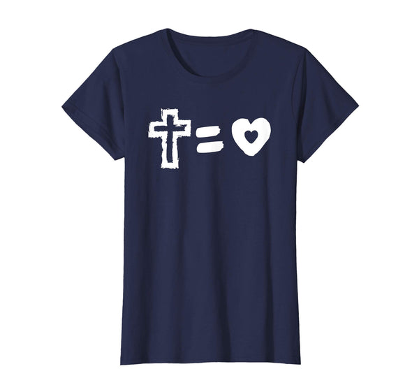 Cross Equals Love Heart Funny Math Christian Easter T Shirt