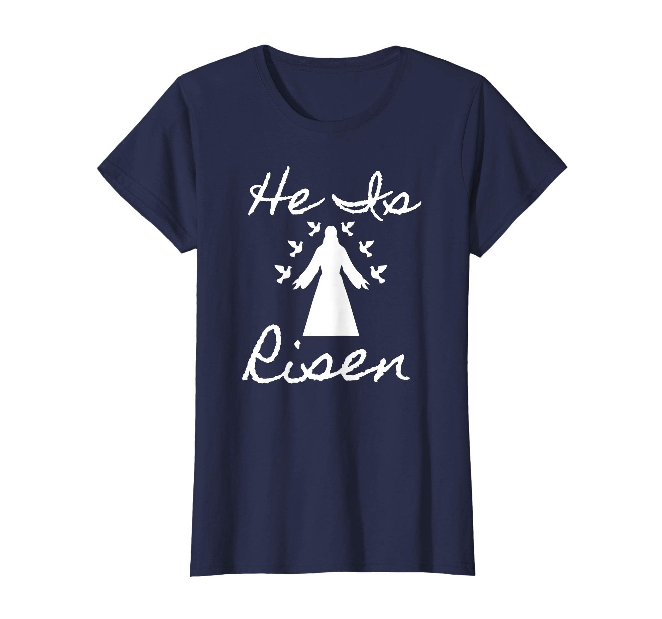 Christian Easter He Is Risen Tshirt Peace Birds and Jesus