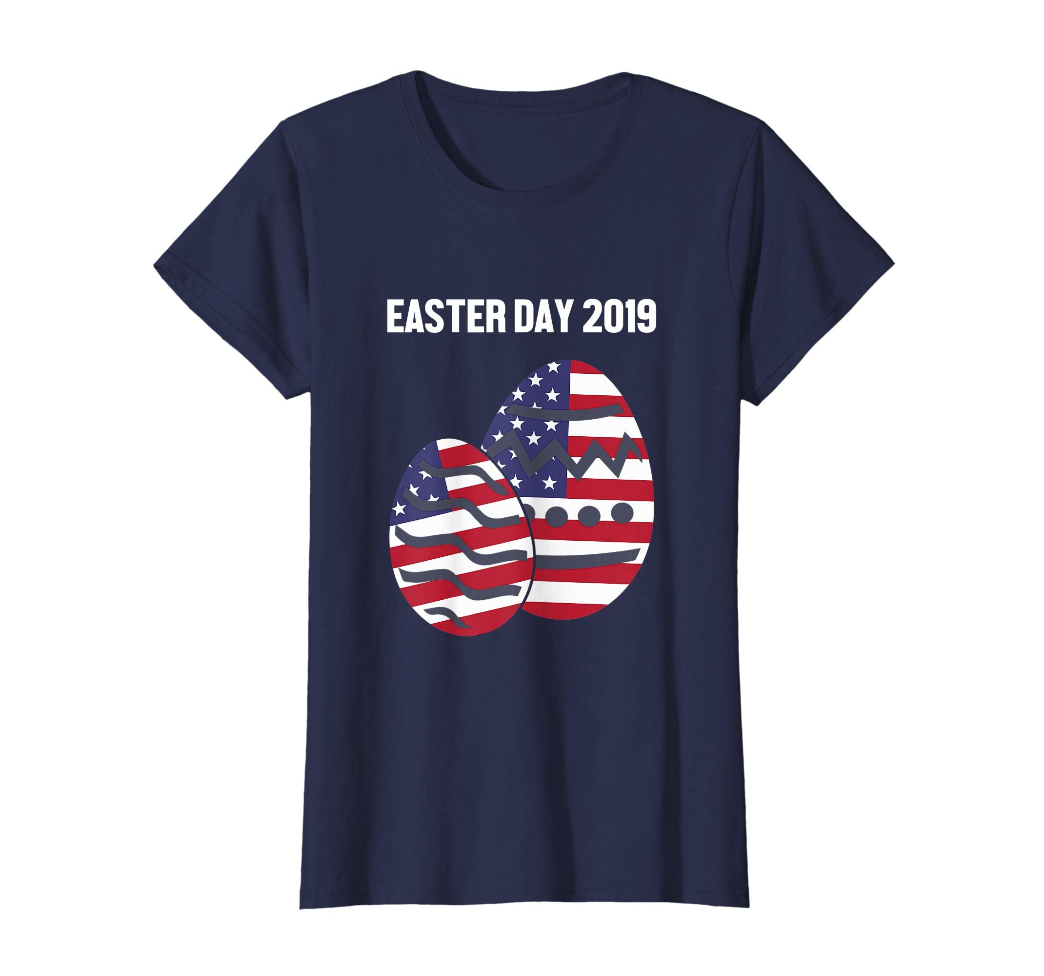 Happy Easter Day T-Shirt Gift Easter Egg American Flag Tee