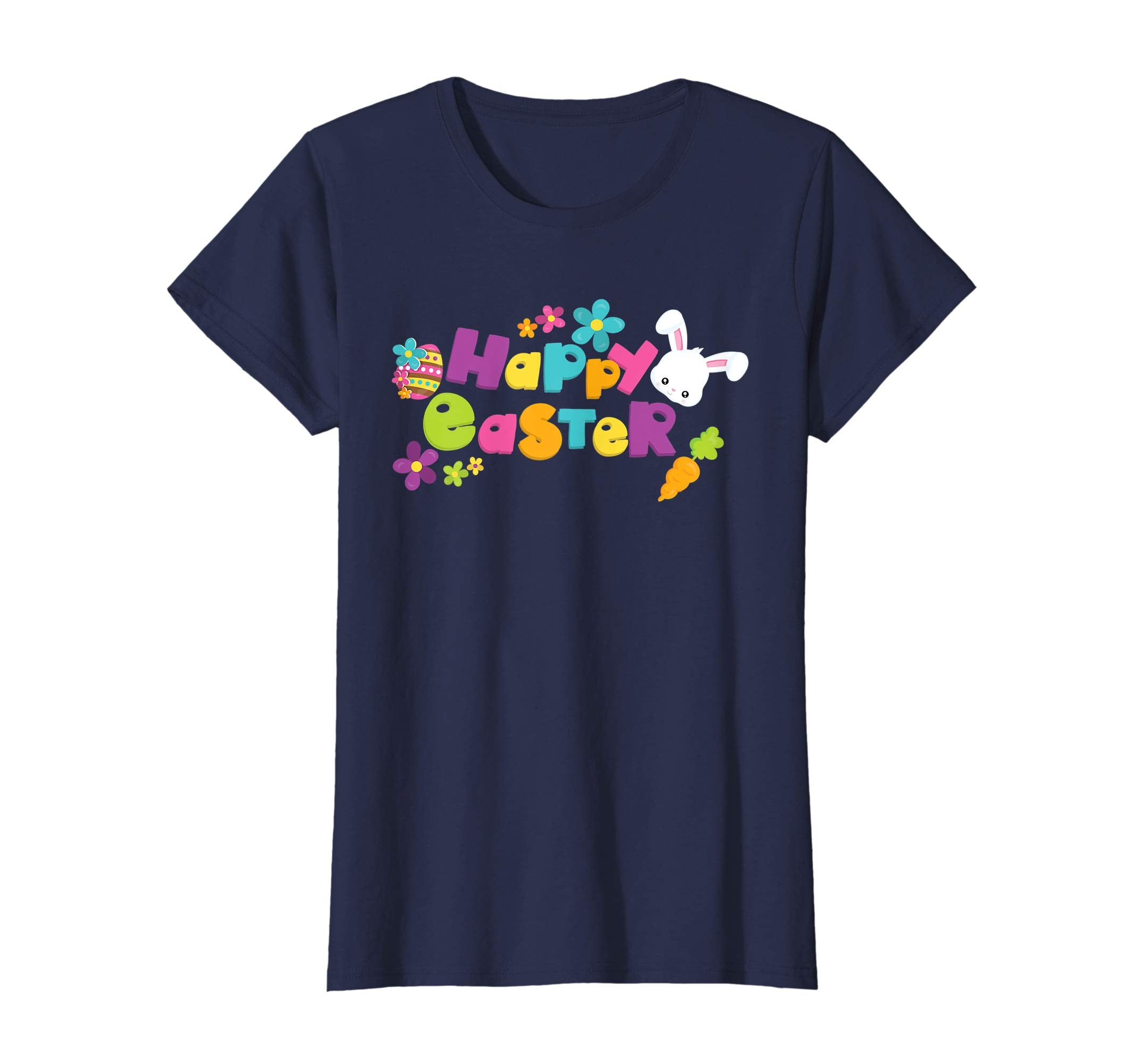 Happy Easter T-Shirt Cute Bunny Flower Carrots TShirt