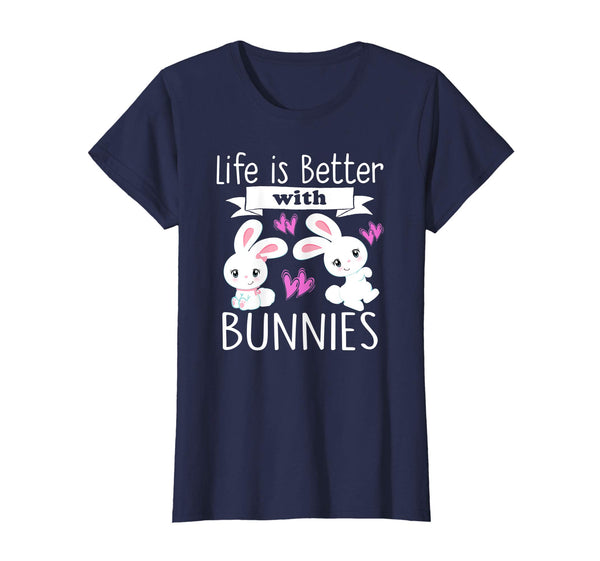 Bunny T-Shirt Girls LIFE IS BETTER WITH BUNNIES Easter Gift