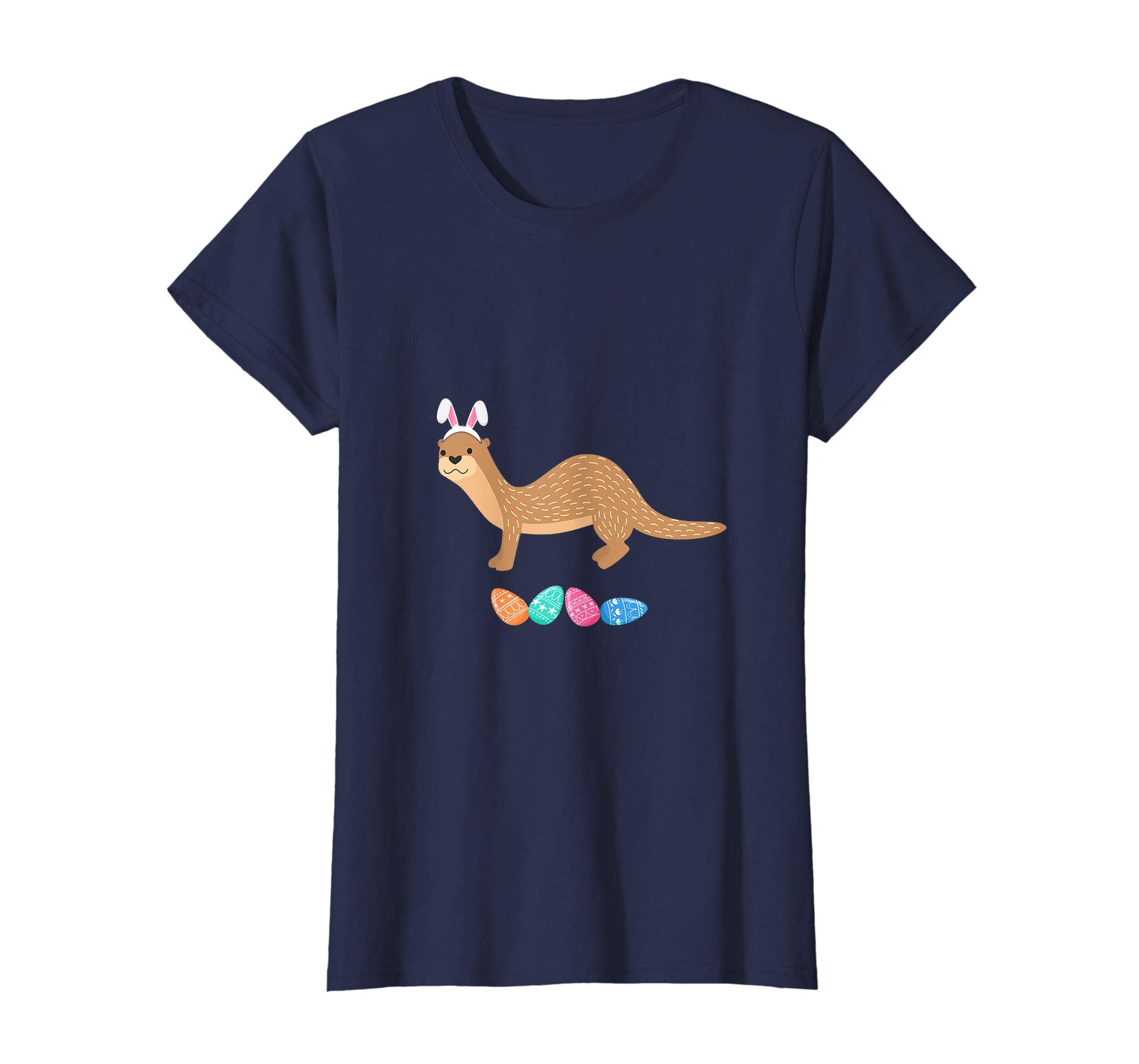 Funny Easter Otter With Bunny Ears And Eggs T Shirt