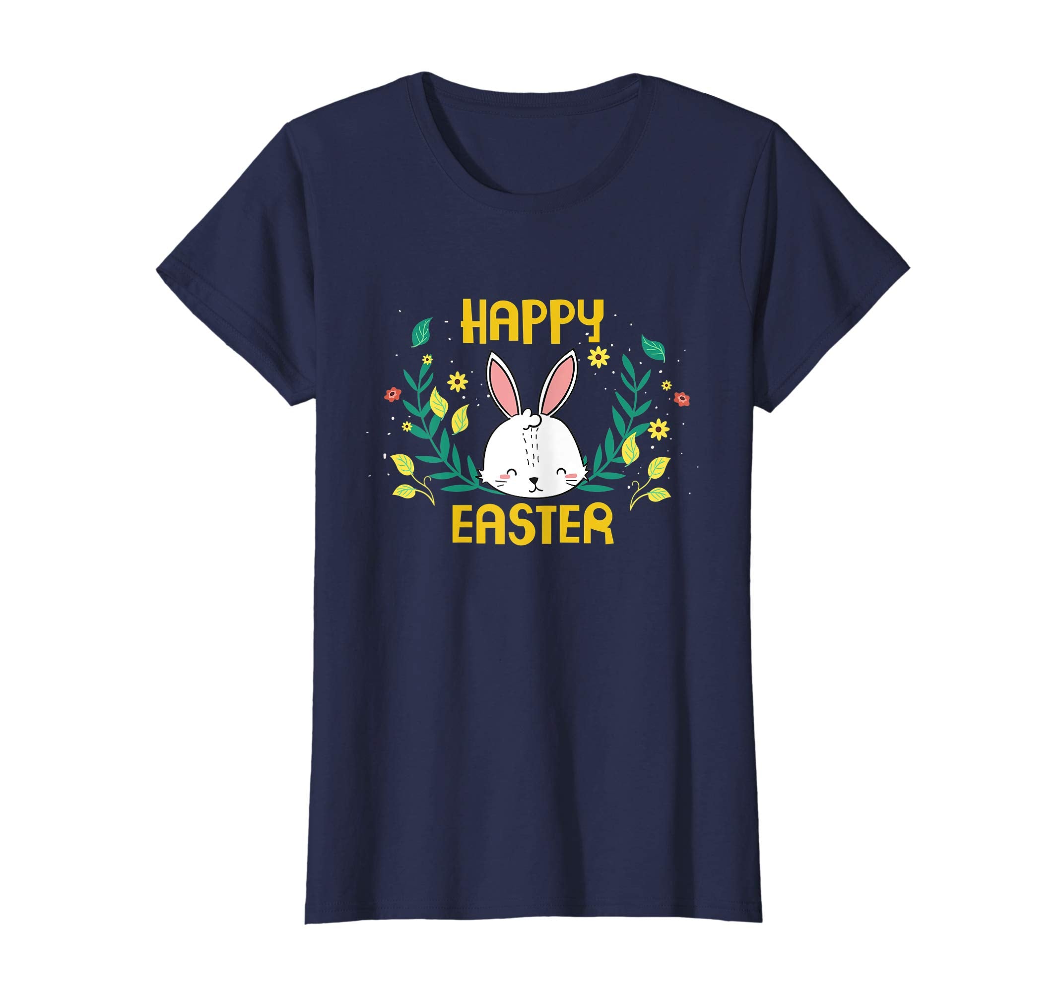 Happy Easter T-Shirt with Bunnies Eggs Flowers Carrots