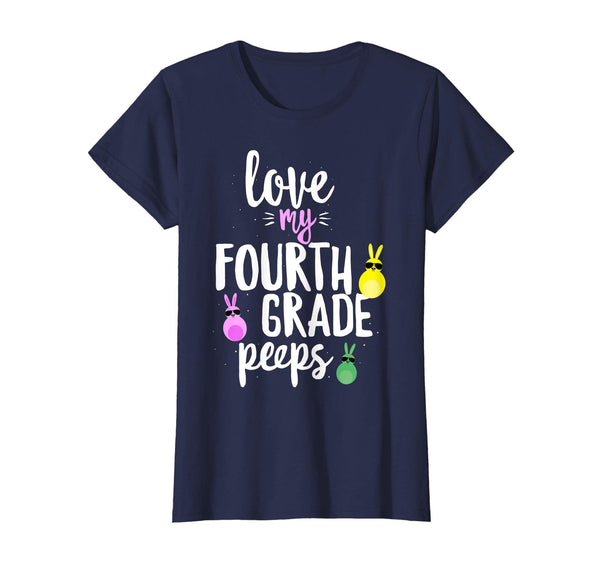 Love My Fourth Grade Peeps Easter Teacher Bunny T-shirt