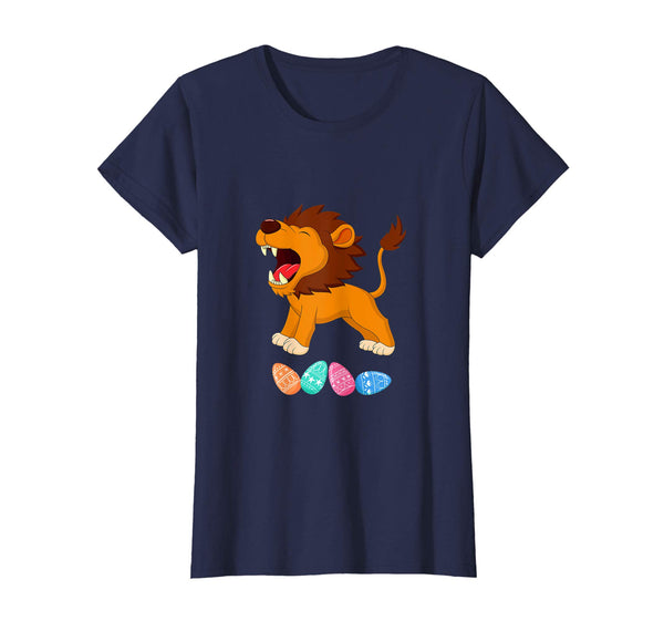 Funny Easter Lion With Bunny Ears And Eggs T Shirt