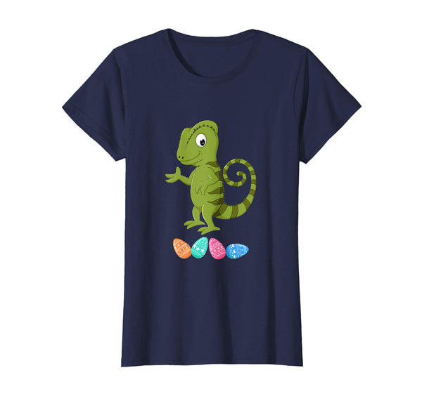 Funny Easter Chameleon With Bunny Ears And Eggs T Shirt