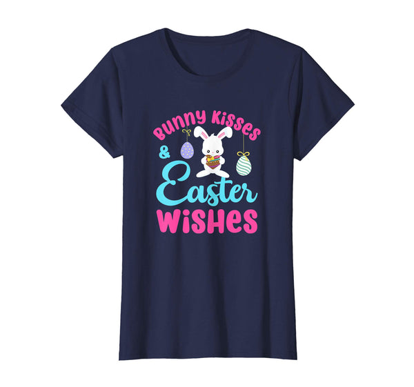 Easter Shirt Bunny Kisses Wishes Cute Color Eggs Pink Tshirt