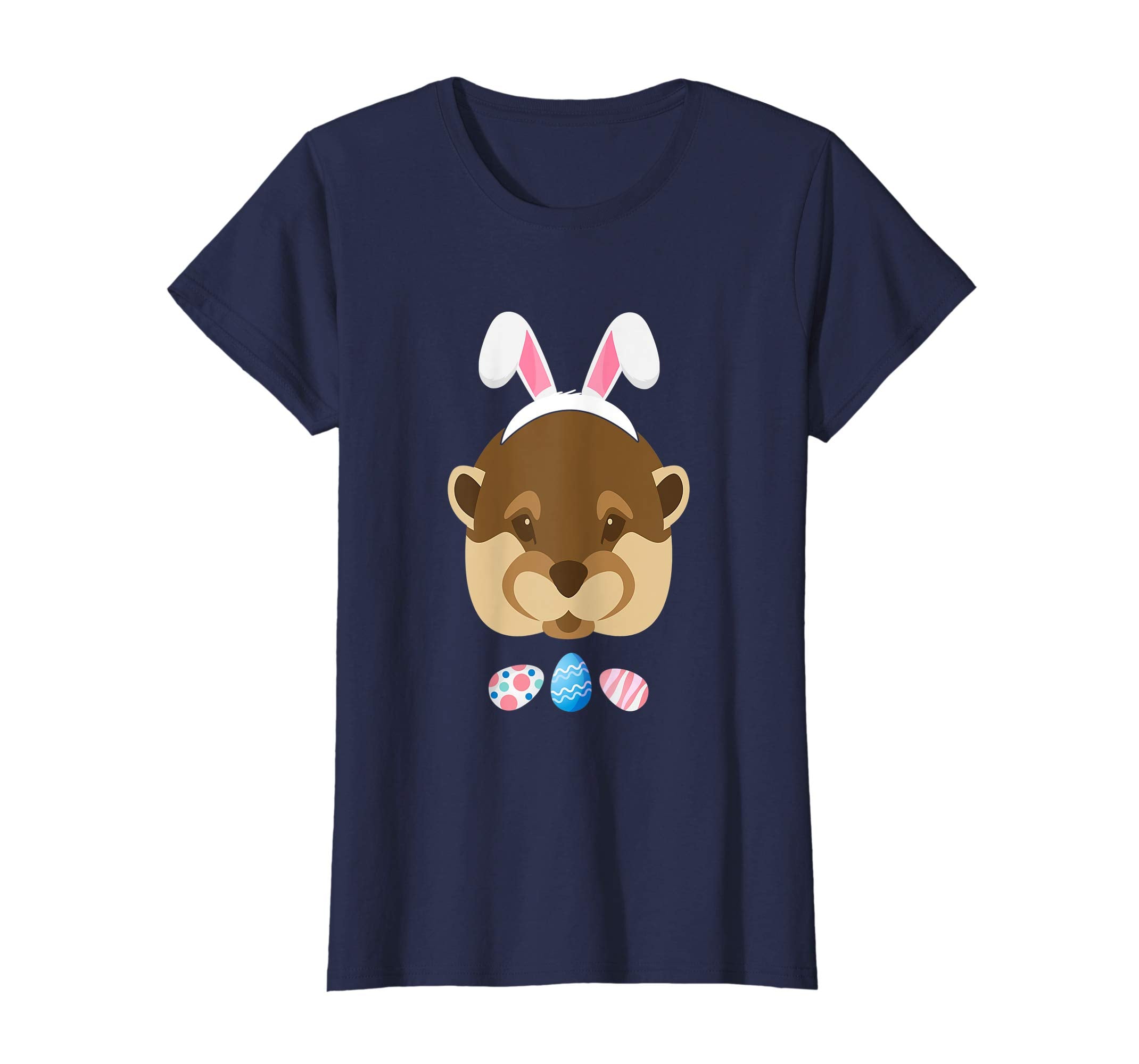 Funny Easter Otter With Bunny Ears And Eggs T Shirt