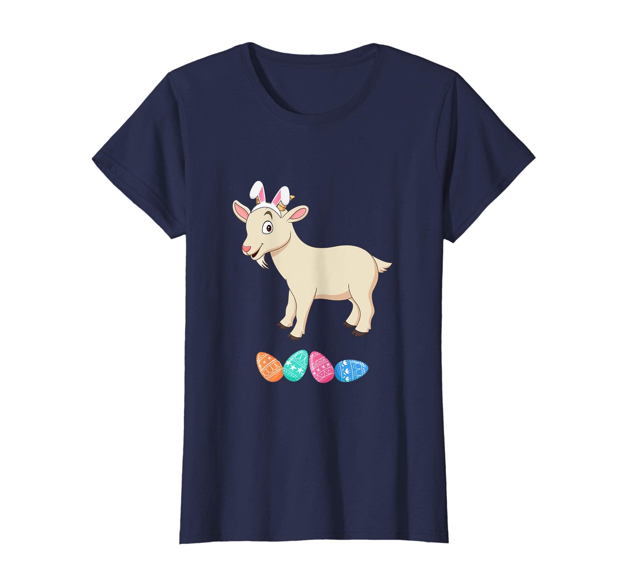 Funny Easter Goat With Bunny Ears And Eggs T Shirt