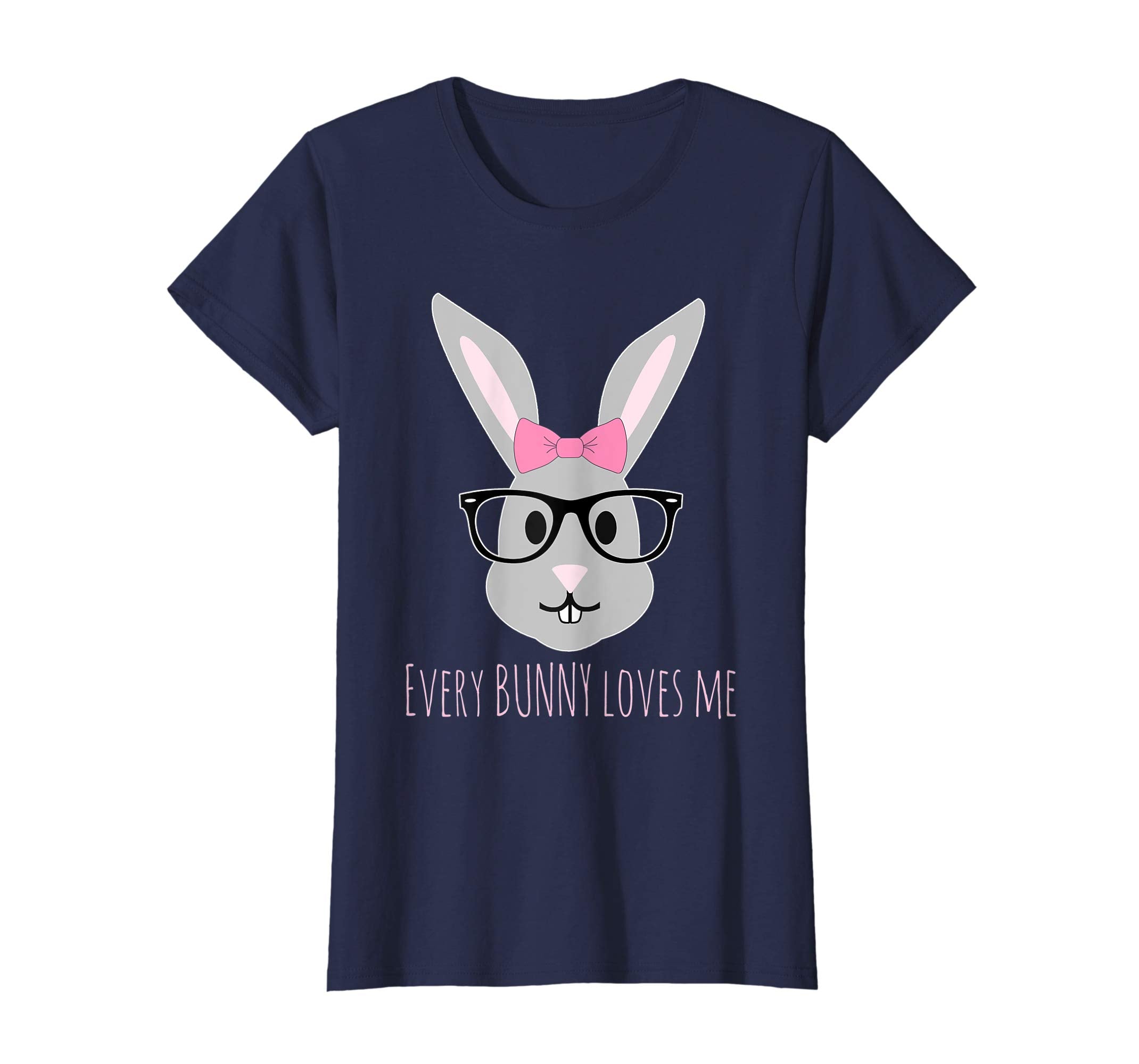 Happy Easter T-Shirt Cute Girl Bunny with Glasses TShirt