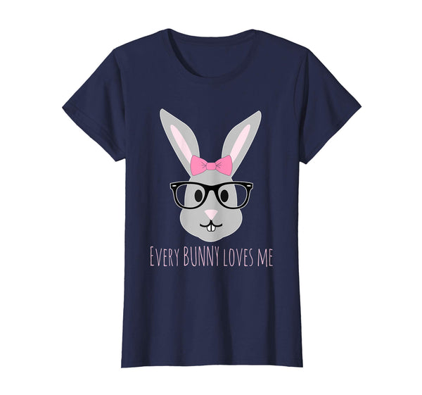 Happy Easter T-Shirt Cute Girl Bunny with Glasses TShirt
