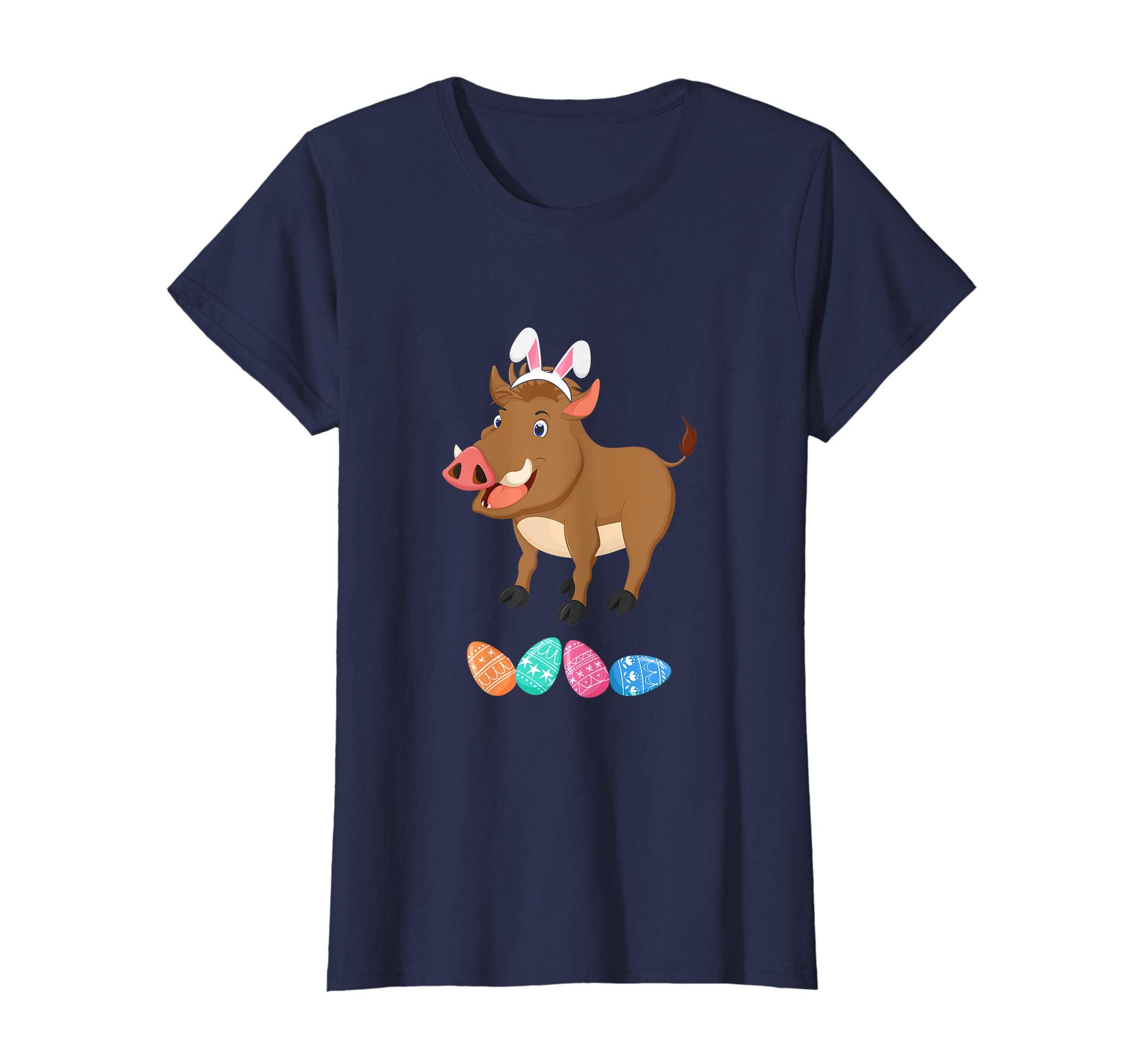 Funny Easter Boar With Bunny Ears And Eggs T Shirt