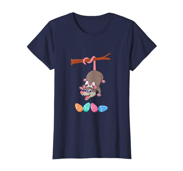 Funny Easter Opossum With Bunny Ears And Eggs T Shirt