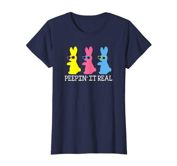 Peepin' It Real Colorful Easter Bunny Cool T Shirt Gift