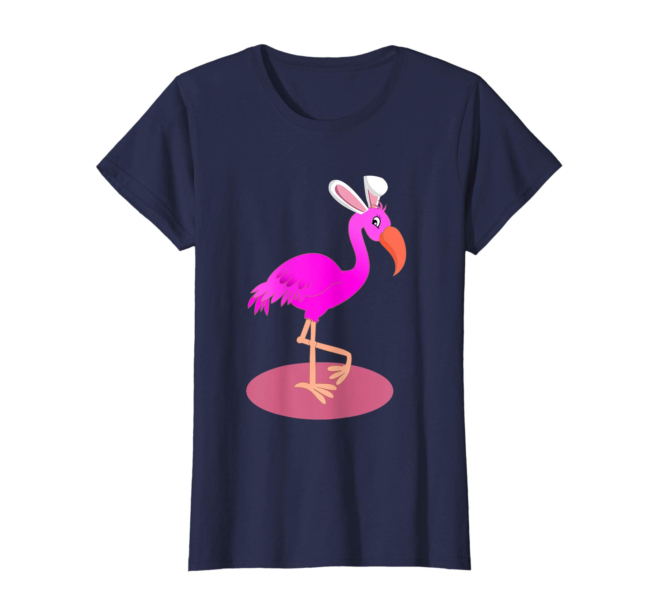 Flamingo With Easter Bunny Ears Cute Pink Bird Lover T-Shirt