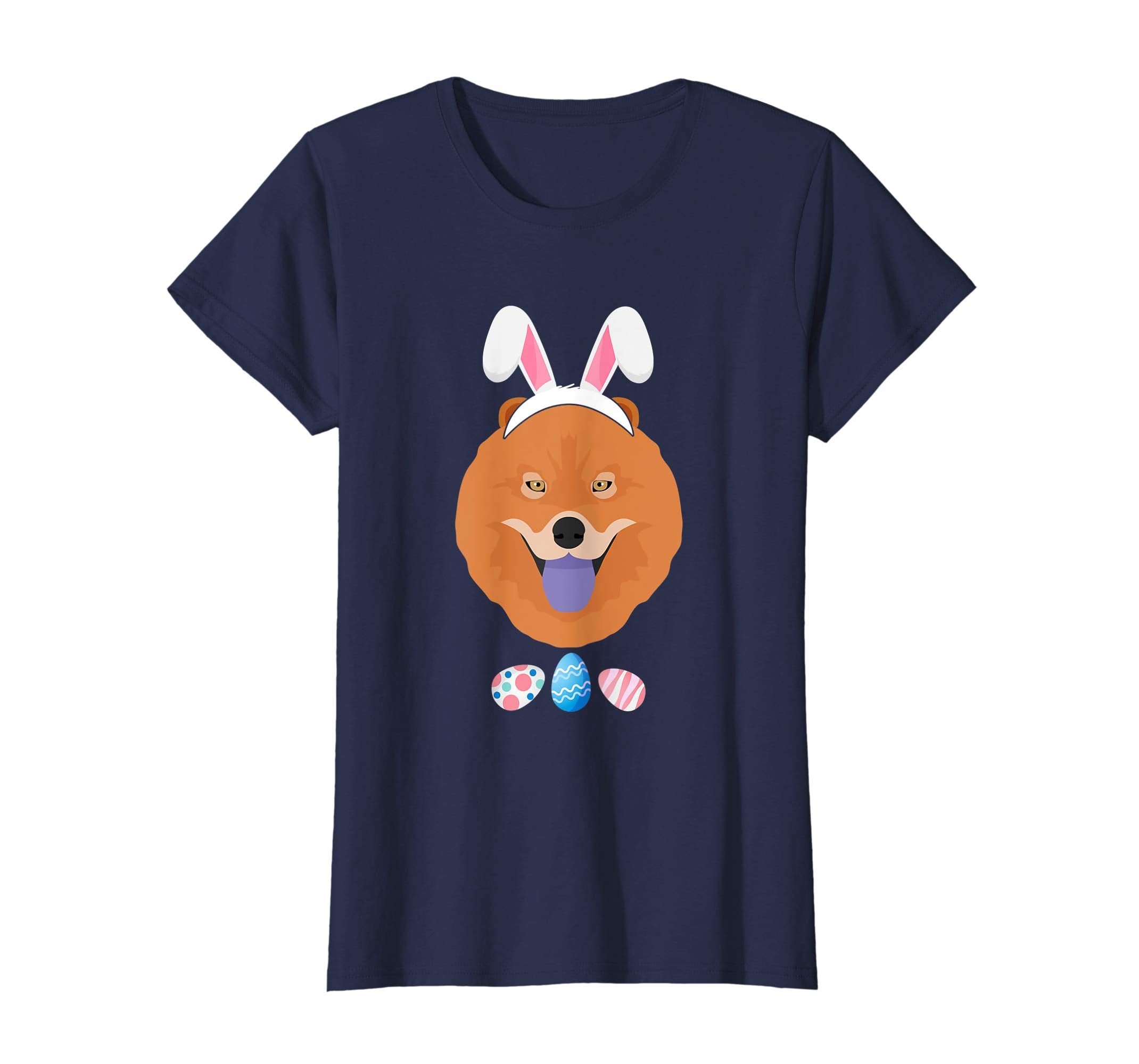Funny Easter Chow Chow With Bunny Ears And Eggs T Shirt