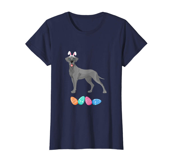 Funny Easter Great Dane With Bunny Ears And Eggs T Shirt
