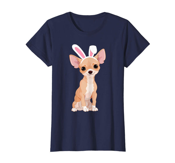 Chihuahua Dog With Bunny Rabbit Hat Easter Happy Day Shirt