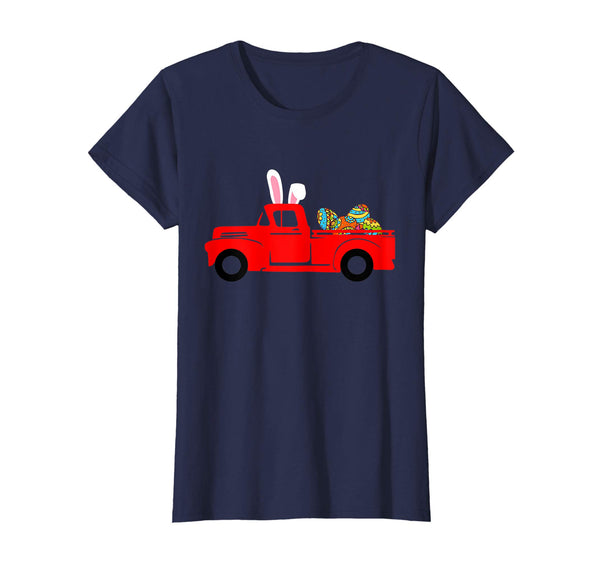 Red Old Truck Egg Hunting Easter Bunny Ear Headband T-Shirt
