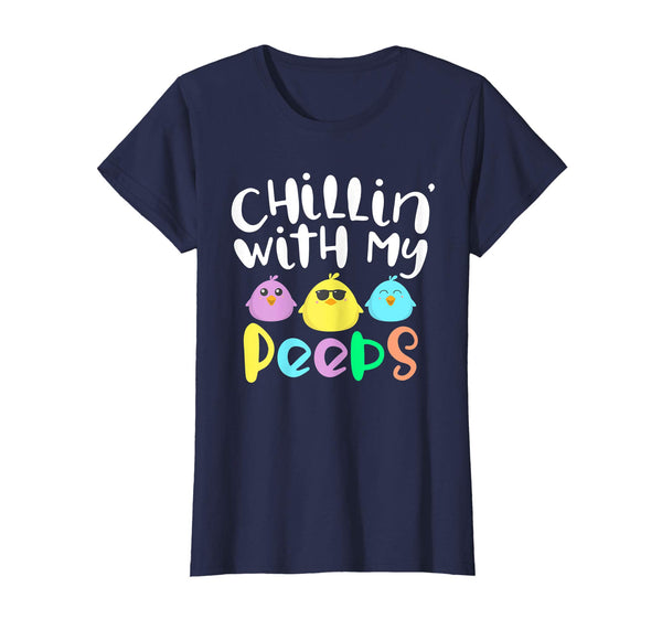 Chillin With My Peeps Happy Easter Kids Boys Girls T Shirt