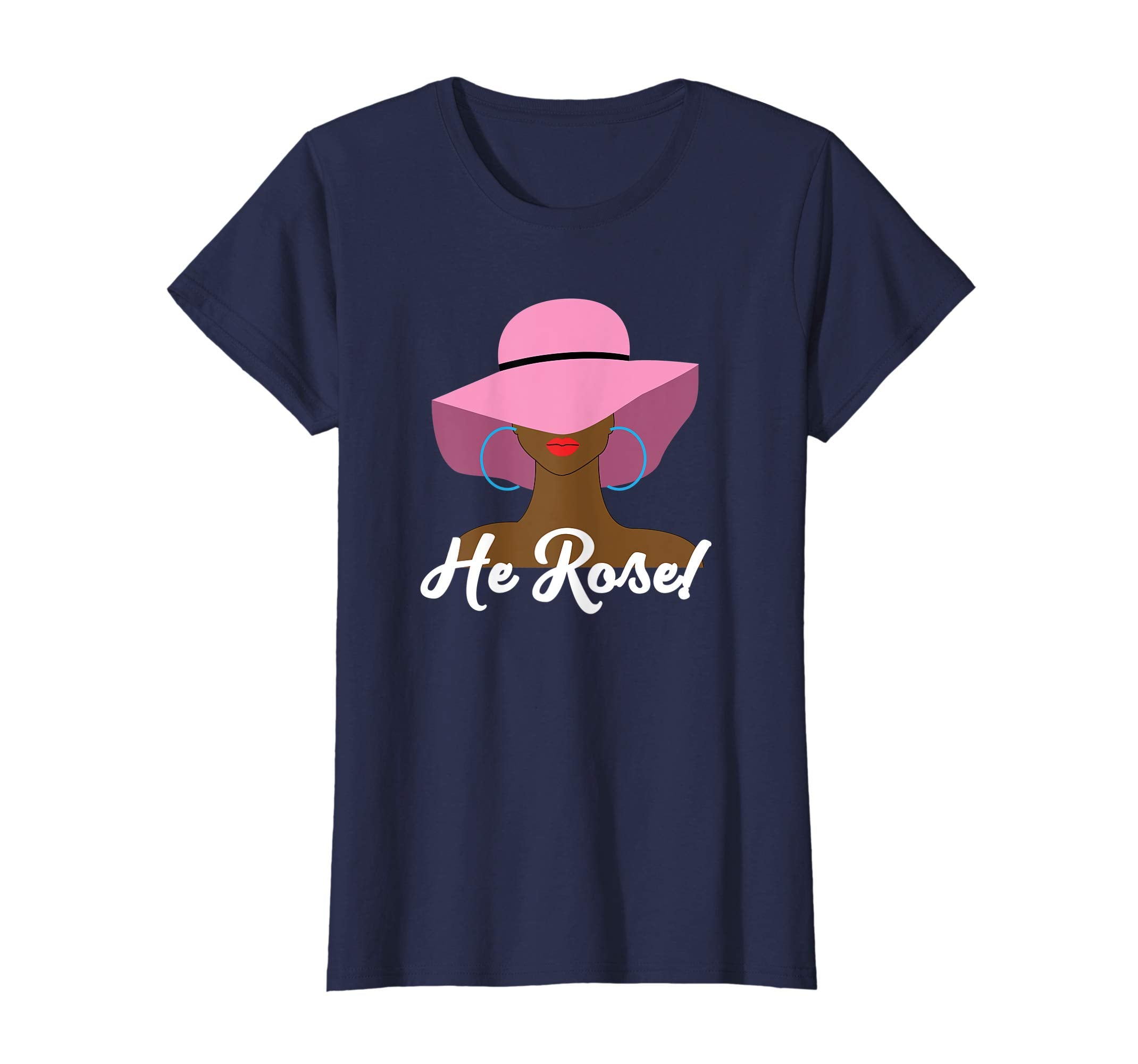 He Rose Easter Bonnet Black Woman Christian T-Shirt