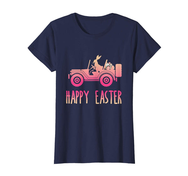 Jeep Happy Easter Bunny with Long Ears Eggs Shirt