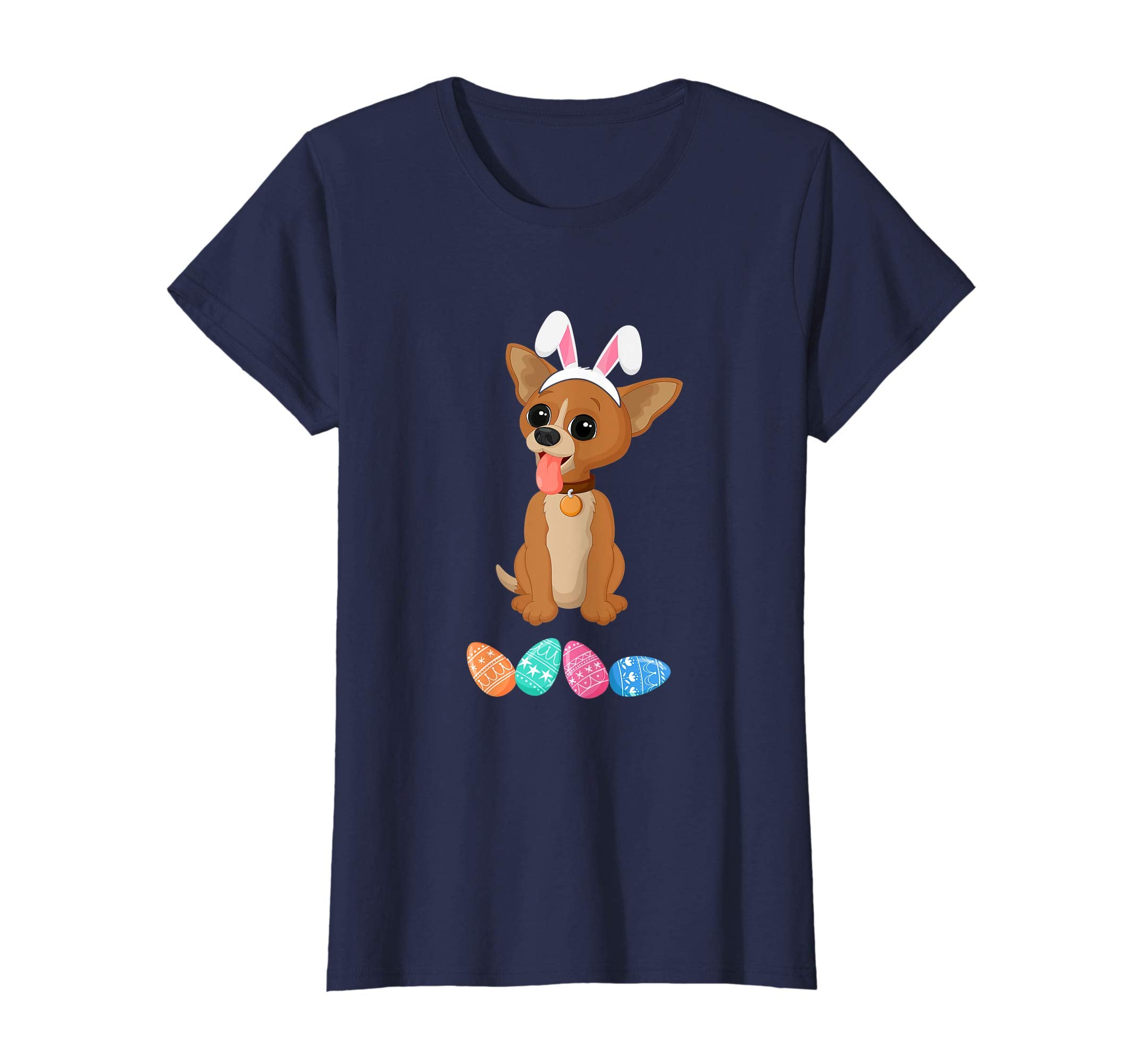Funny Easter Chihuahua With Bunny Ears And Eggs T Shirt