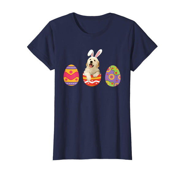 Funny Eggs Golden Retriever Easter Shirt Dog Bunny Women
