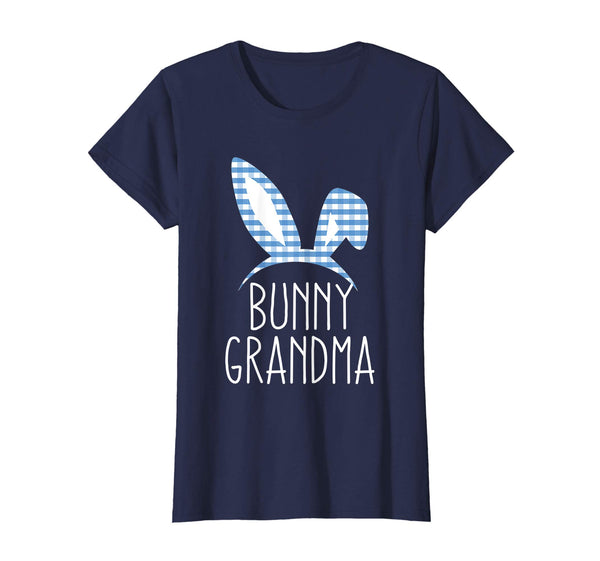 Womens Bunny Grandma Gingham Check Bunny Ear Easter Cute Gift Shirt