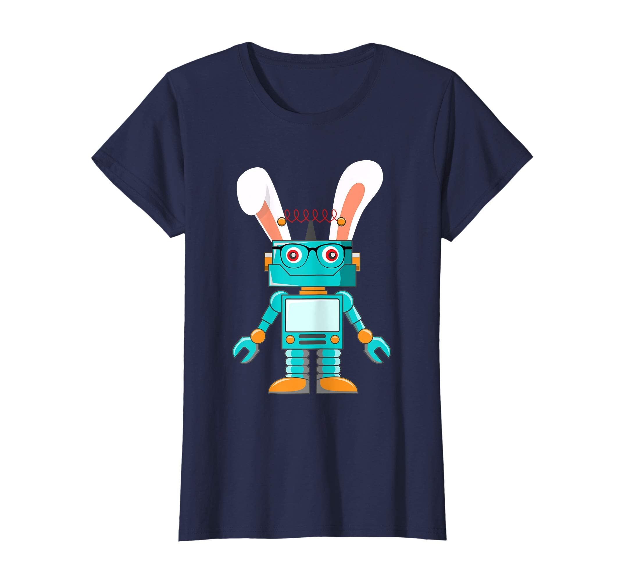 Robot Easter Bunny Funny T-shirt For Women Men Kids