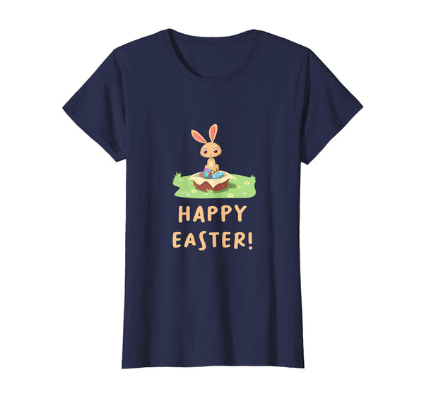 &quot;Happy Easter!&quot; Cute Bunny With Easter Eggs T-Shirt