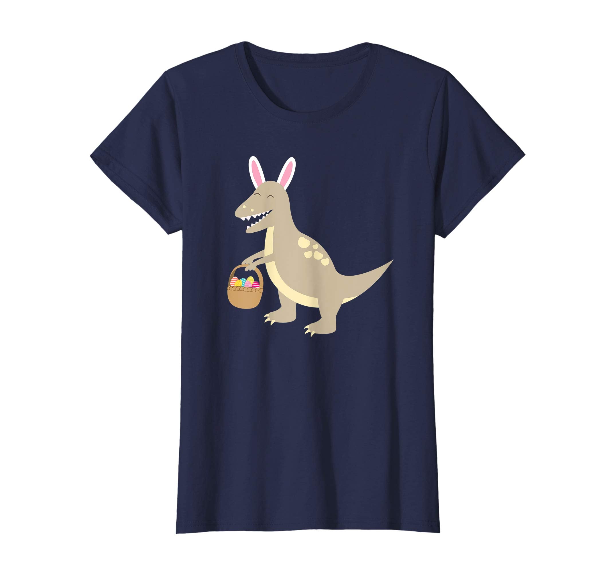 Velociraptor With Bunny Ears T Shirt Basket Of Easter Egg